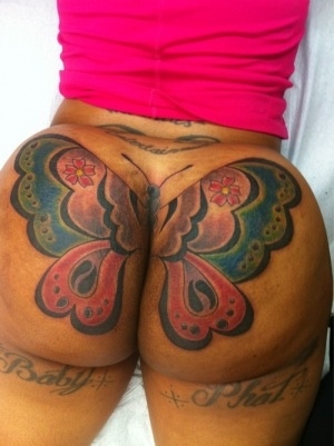Butterfly Tattoo On Ass 63